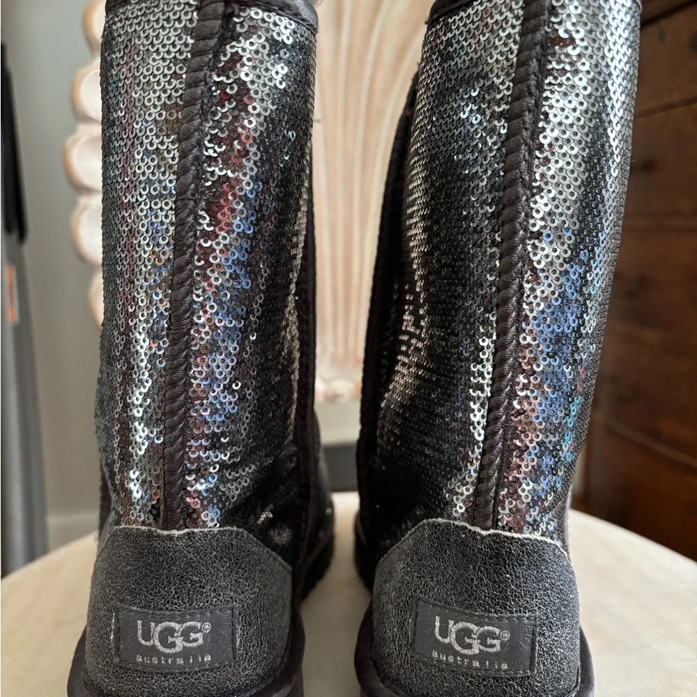 UGG Black Sequin Tall Boots